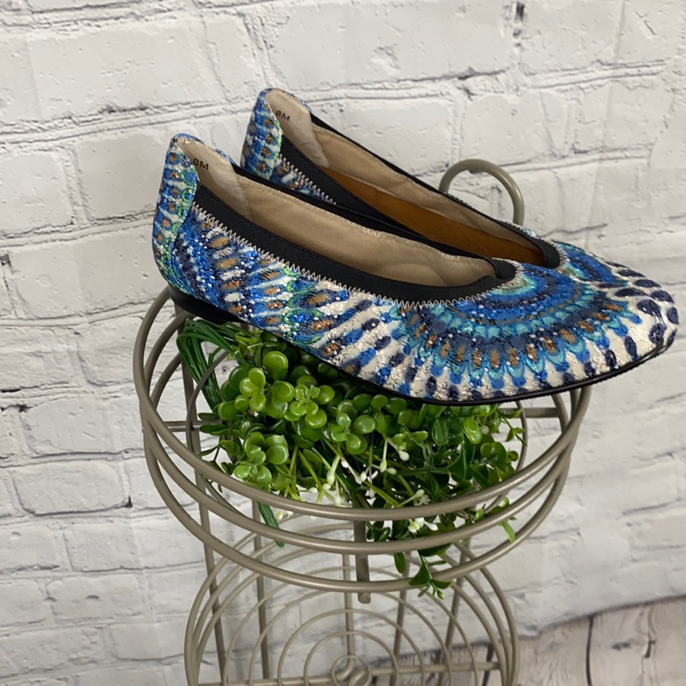 Tropical Exotic Blue Ballet Flats By Rose Petals
